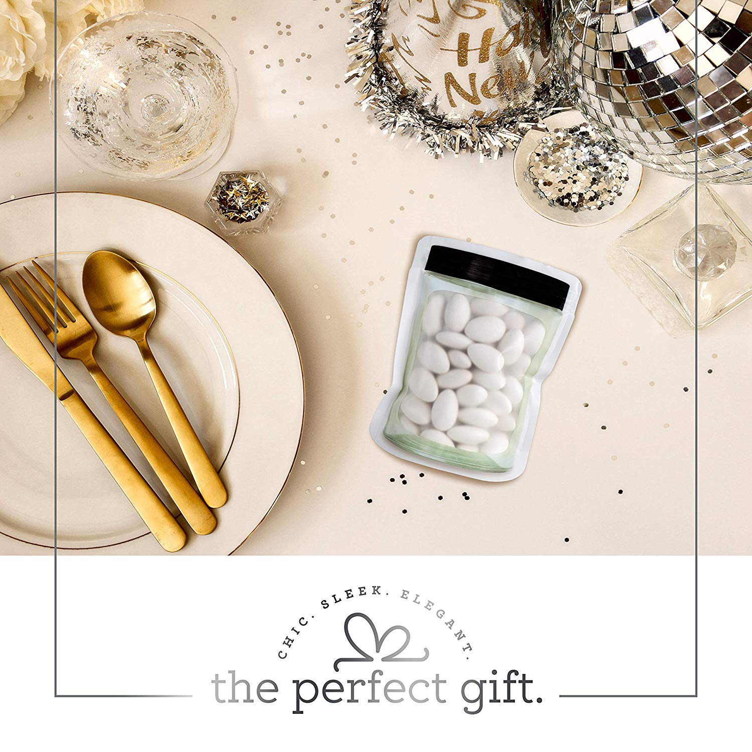 Jar Shape Airtight Seal Bag 10 Packs Black 4.25"X5.5"